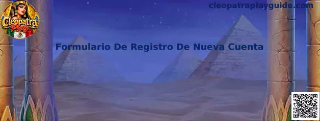 Interfaz ilustrativa del Formulario De Registro De Nueva Cuenta de Cleopatra Play
